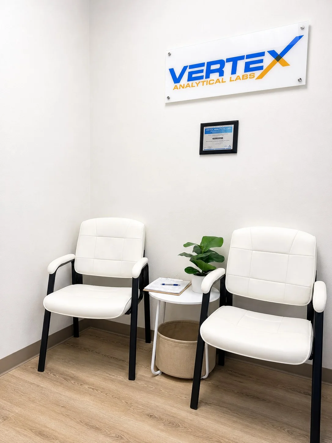 Vertex Analytical Labs reception area