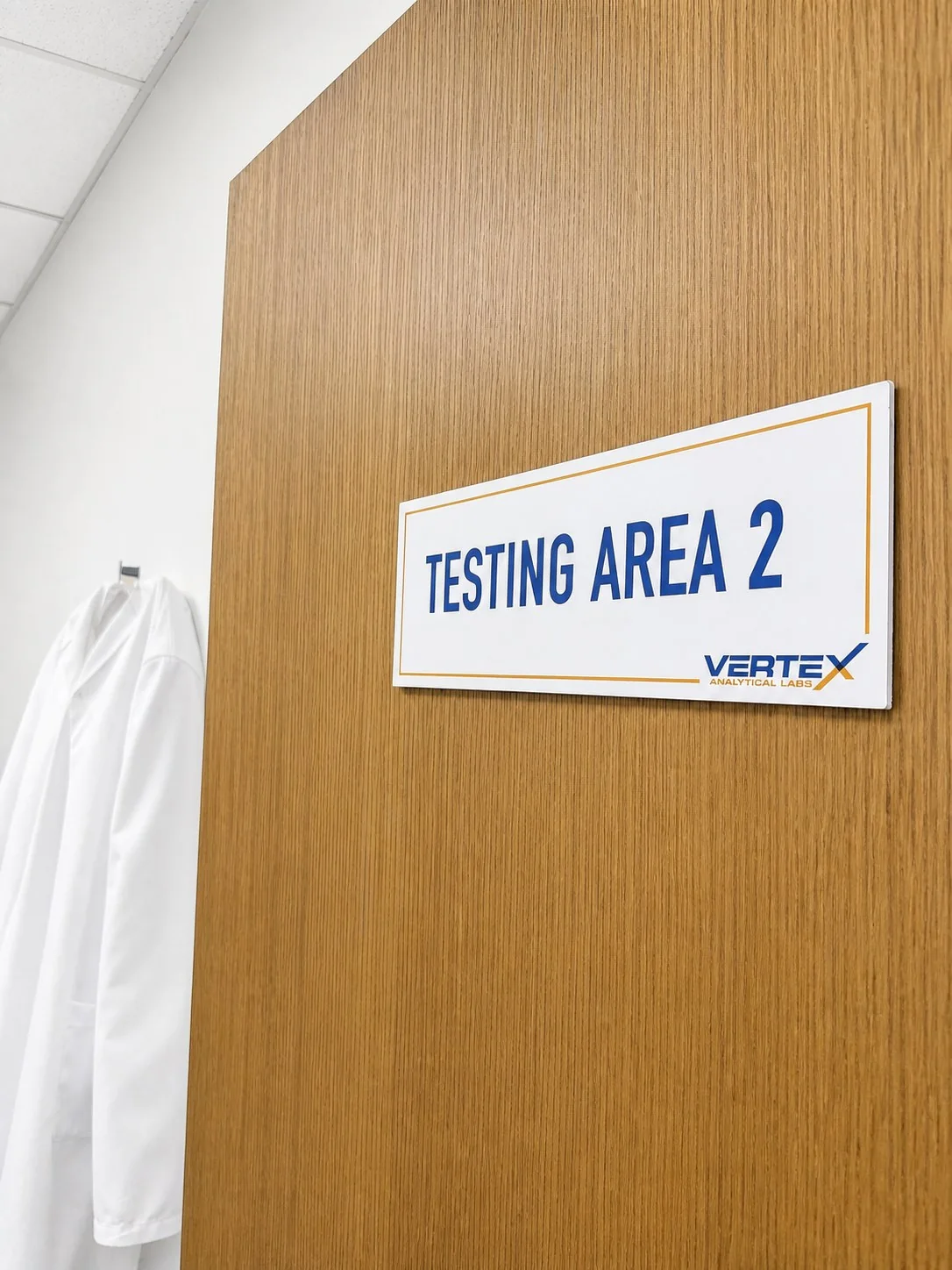 Vertex testing area signage